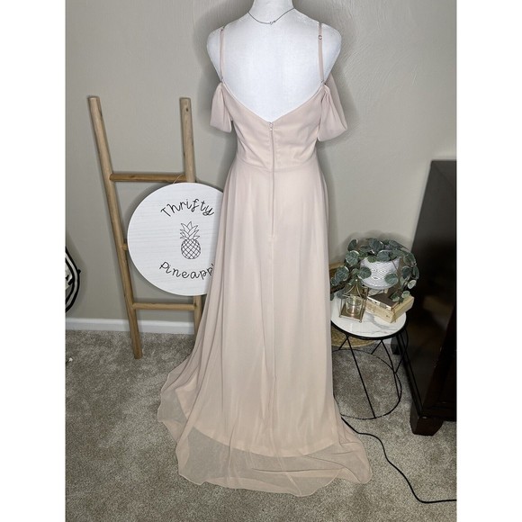 Birdy Gray Bridesmaids Dress Large Convertible Chiffon Champagne Blush Pockets - Picture 4 of 13